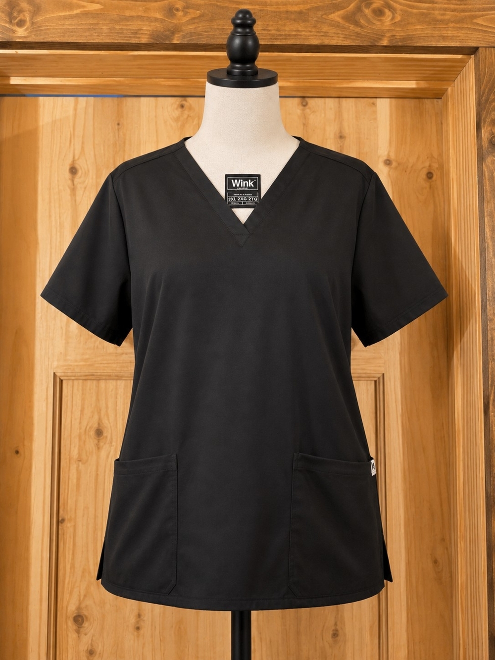 Wink Women's Black V-Neck Medical Scrub Top